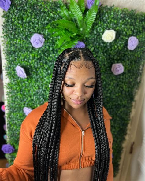 large knotless braids|large knotless braids waist length.